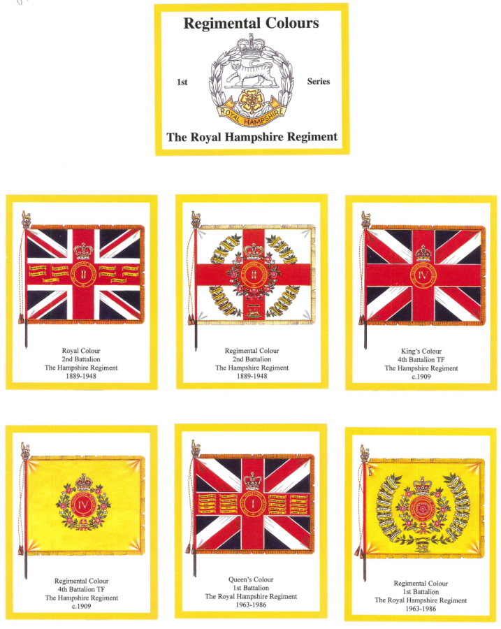 The Royal Hampshire Regiment 1st Series - 'Regimental Colours' Trade Card Set by David Hunter